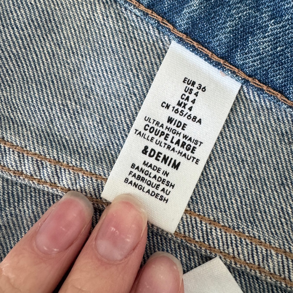 H&M Ultra High Waist Wide Leg Denim Size 4 NWOT - Picture 4 of 4